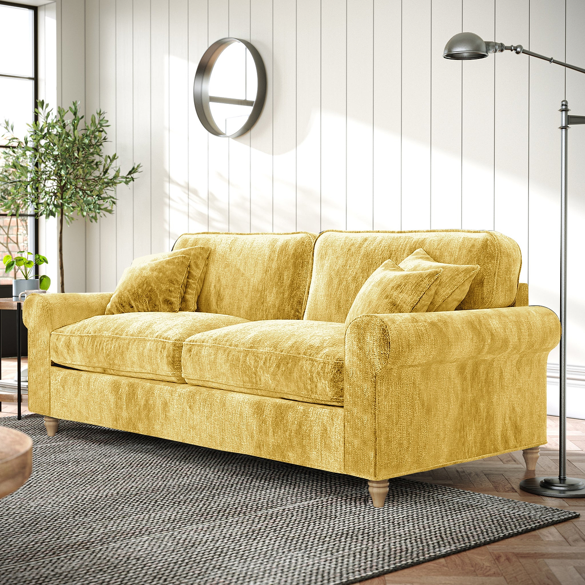 Archie 3 Seat Sofa Gold from Roseland Furniture