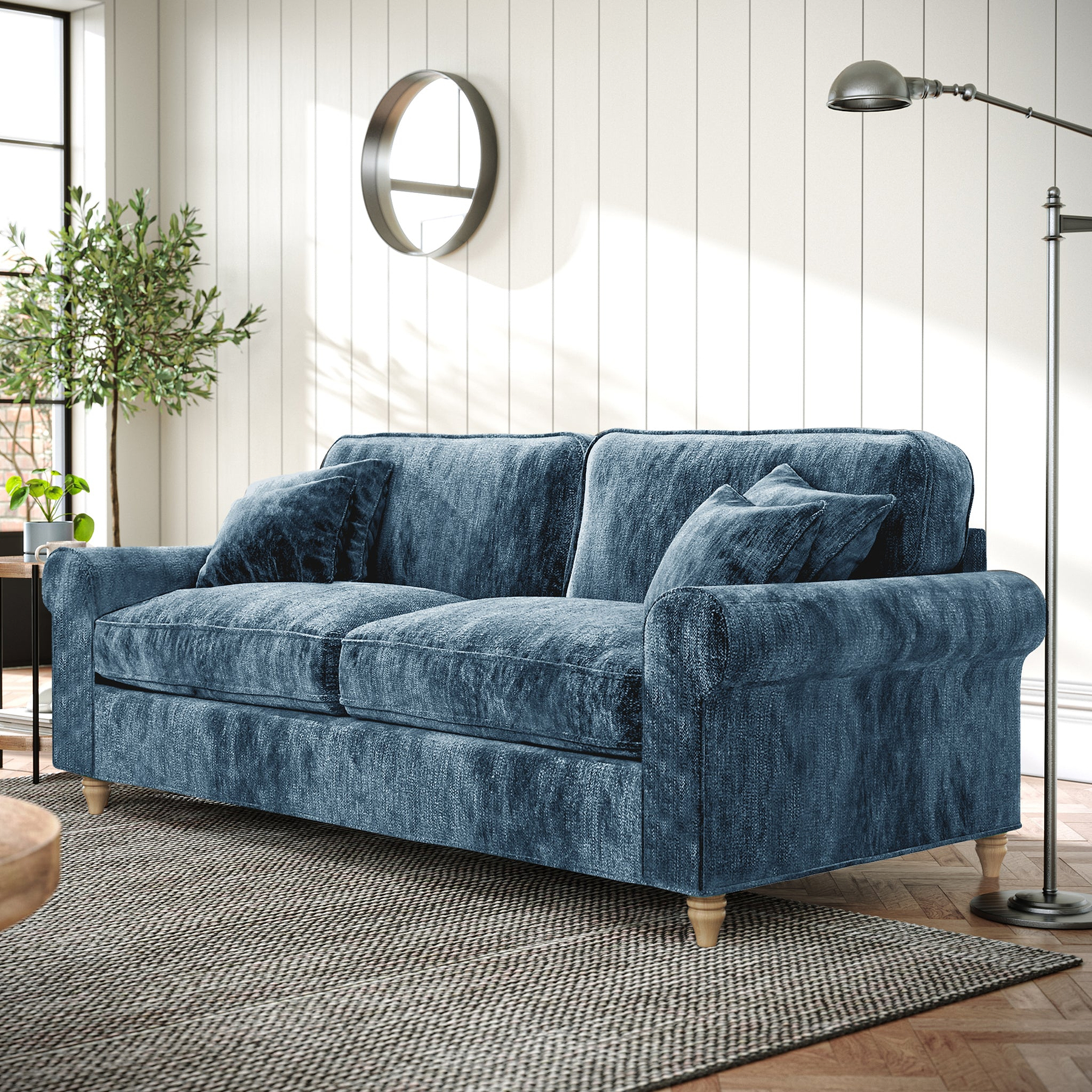 Archie 3 Seat Sofa Navy from Roseland Furniture