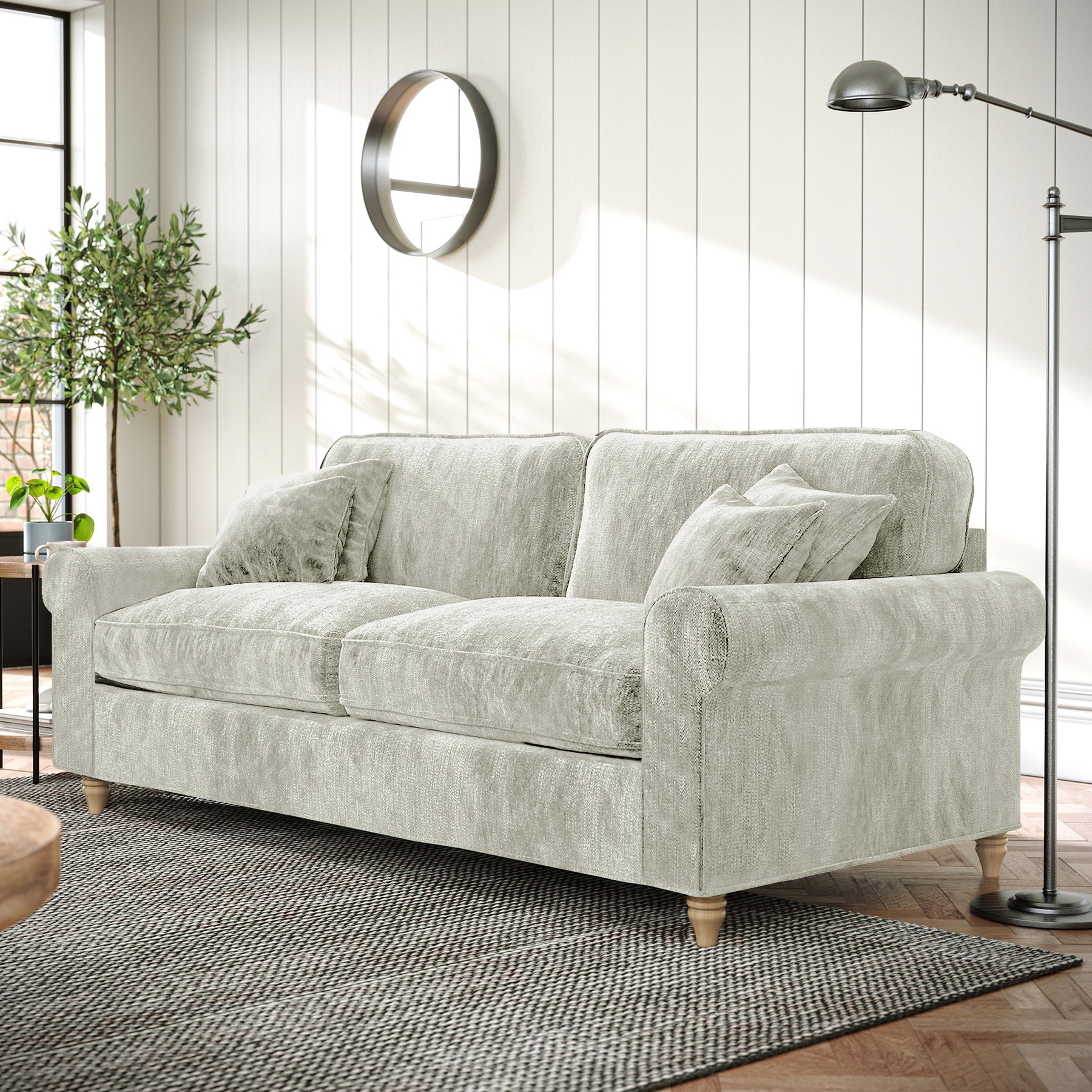 Archie 3 Seat Sofa Mink from Roseland Furniture