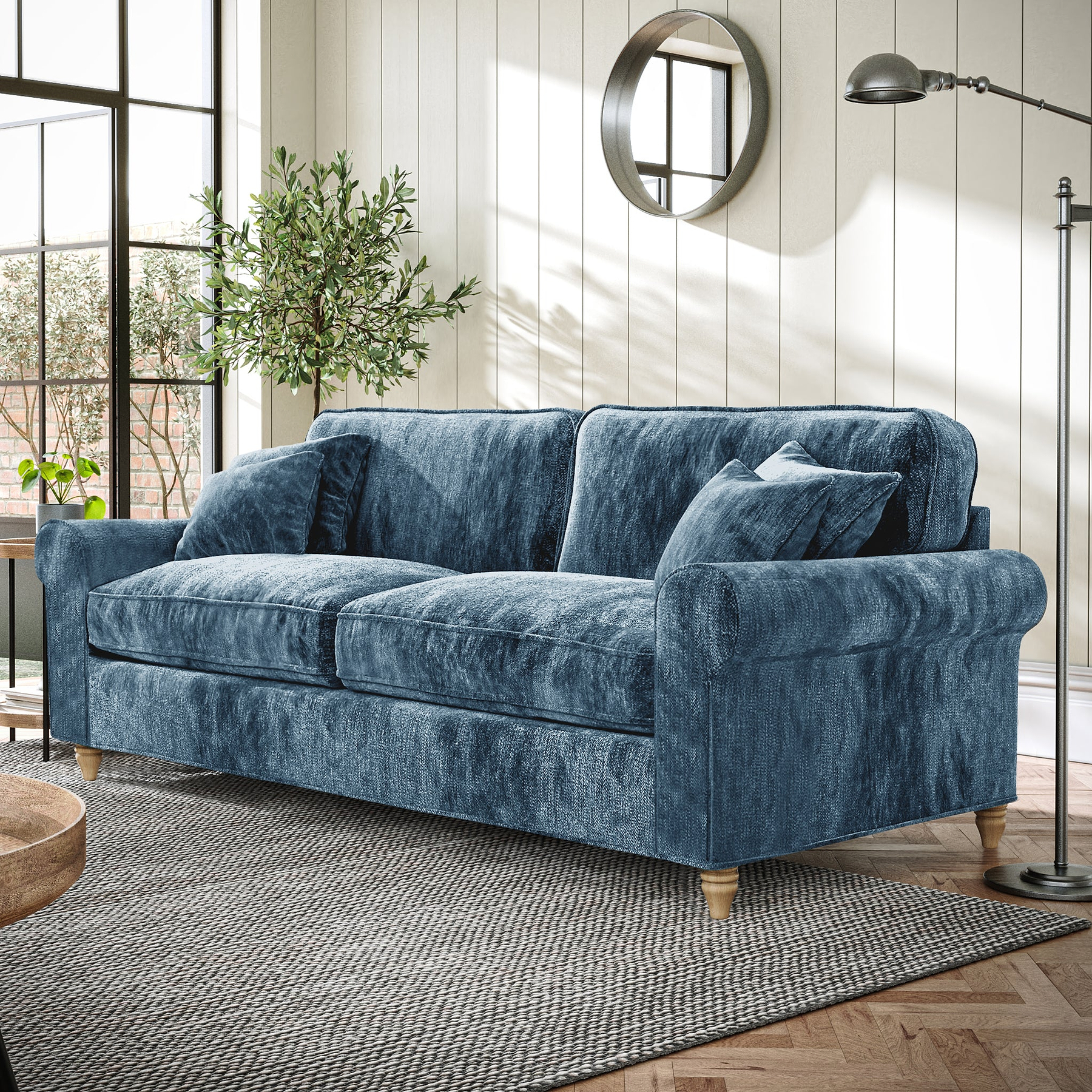 Archie 4 Seat Sofa Navy from Roseland Furniture
