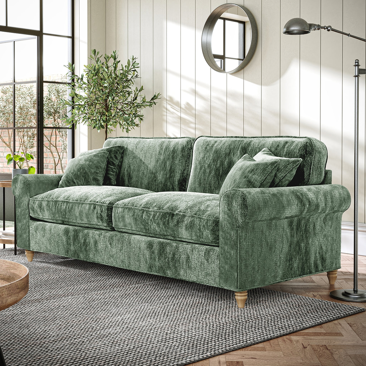 Archie 4 Seat Sofa Moss Green from Roseland Furniture