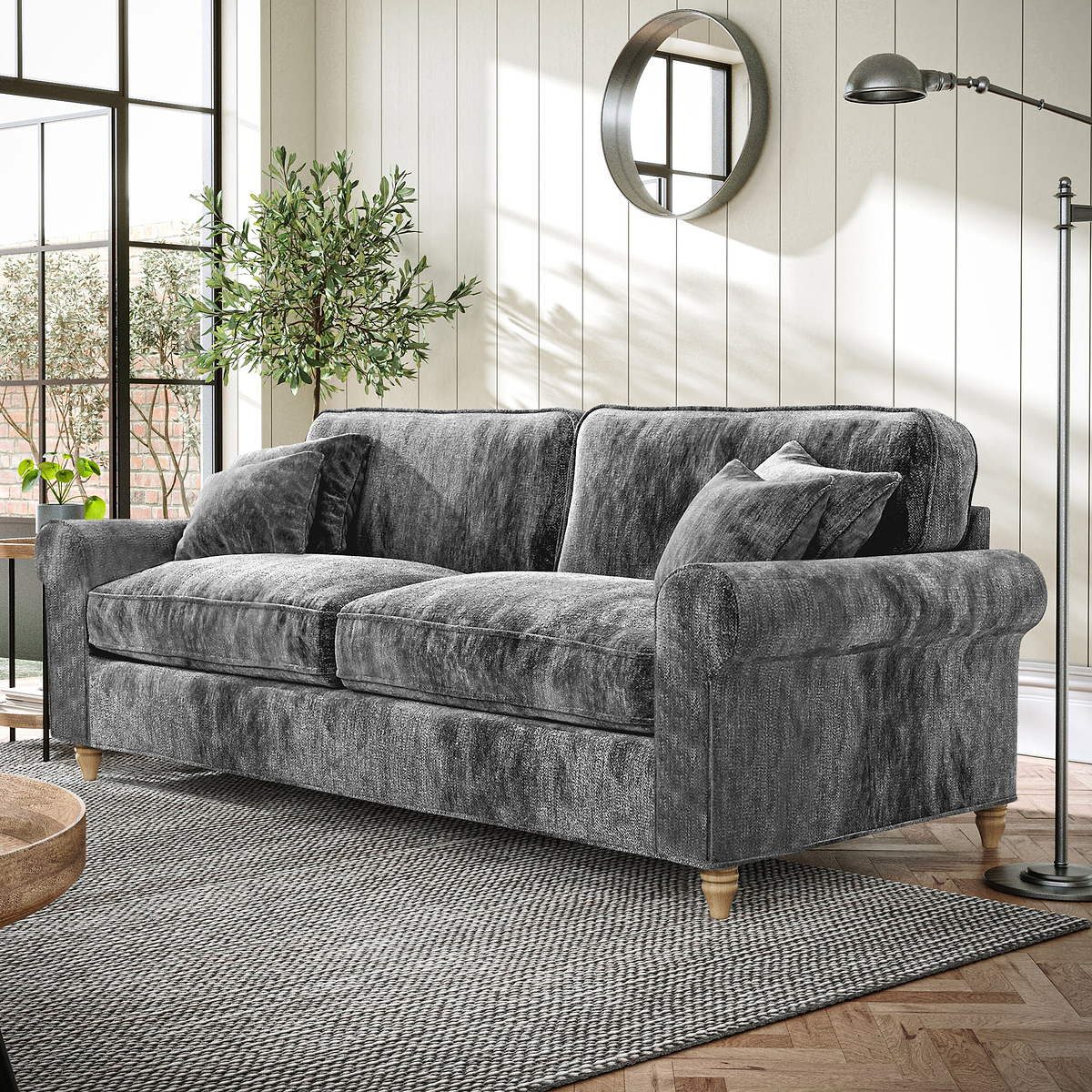 Archie 4 Seat Sofa Charcoal from Roseland Furniture