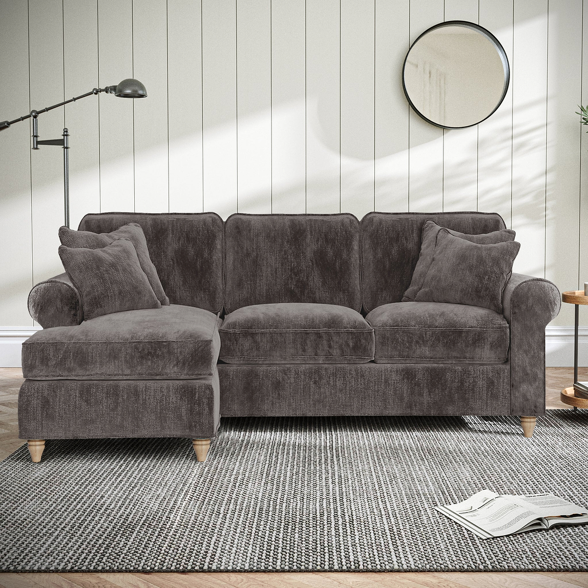 Archie Chaise Sofa LH Espresso from Roseland Furniture