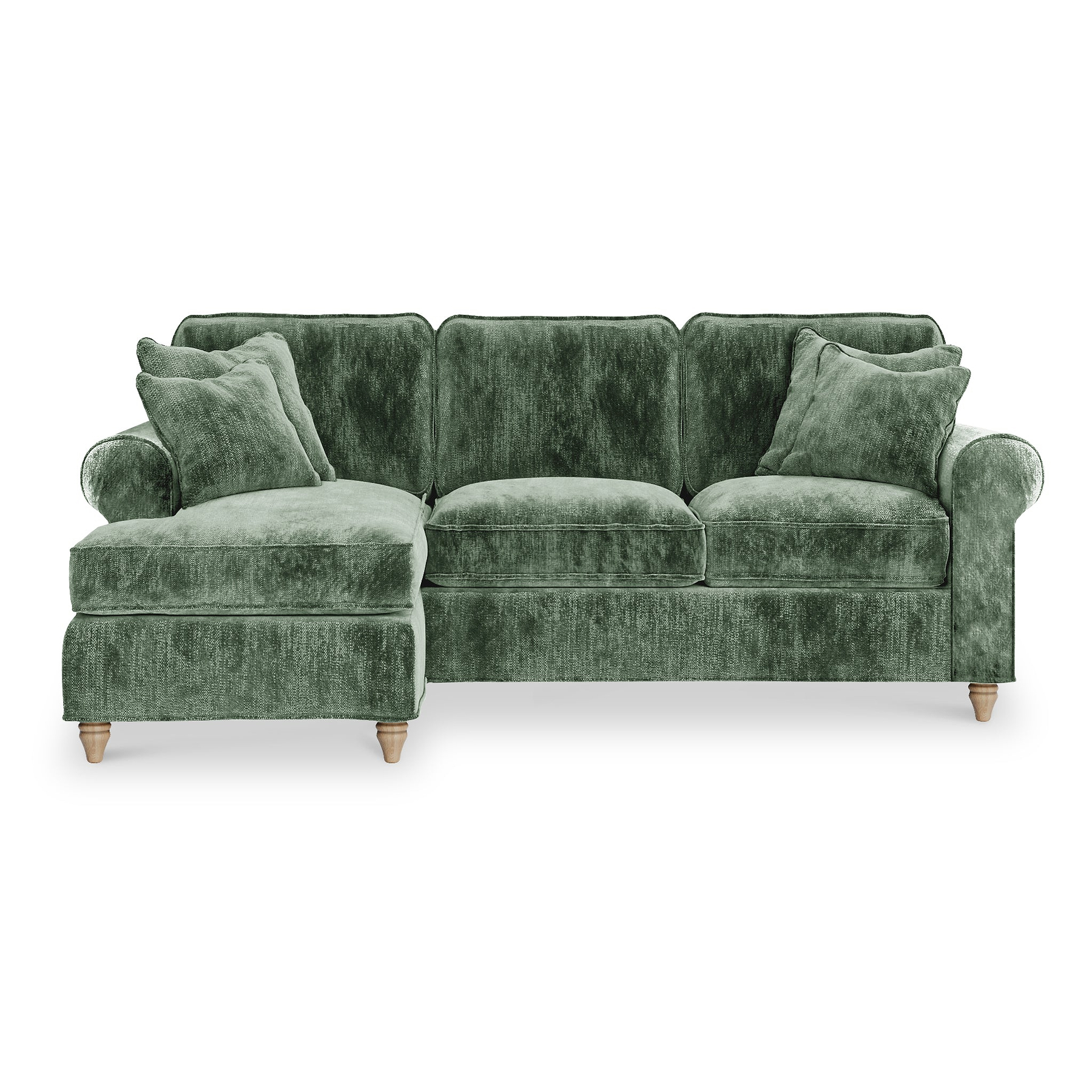 Archie Moss Green LH Chaise Sofa from Roseland Furniture