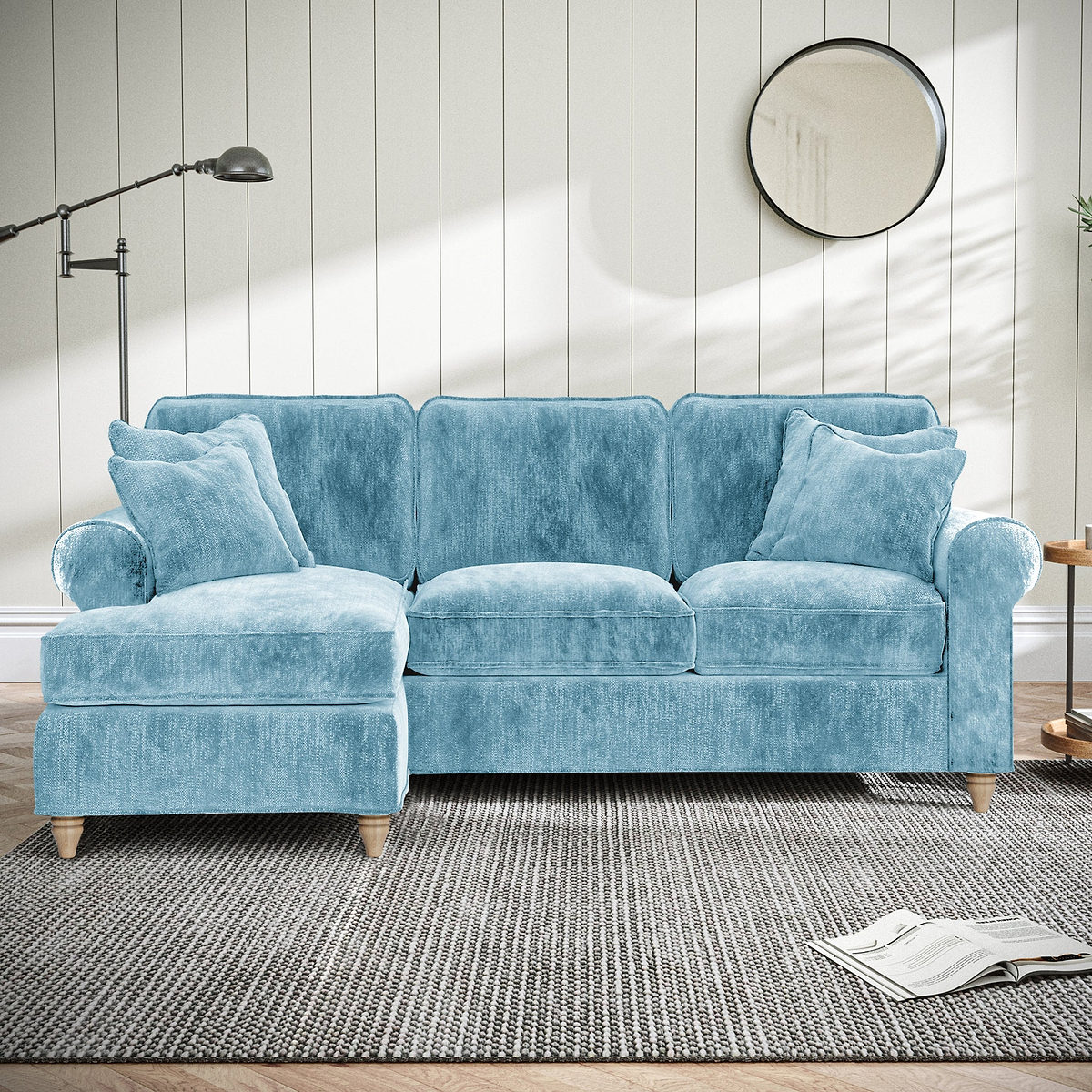 Archie Chaise Sofa LH Lagoon from Roseland Furniture