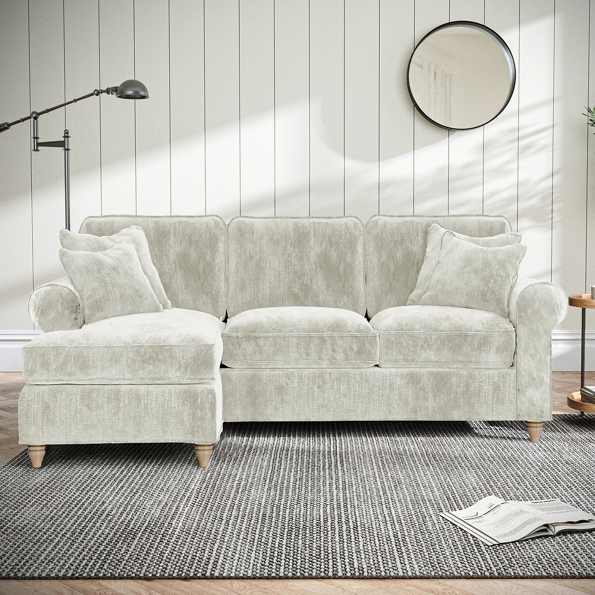 Archie Chaise Sofa LH Mink from Roseland Furniture