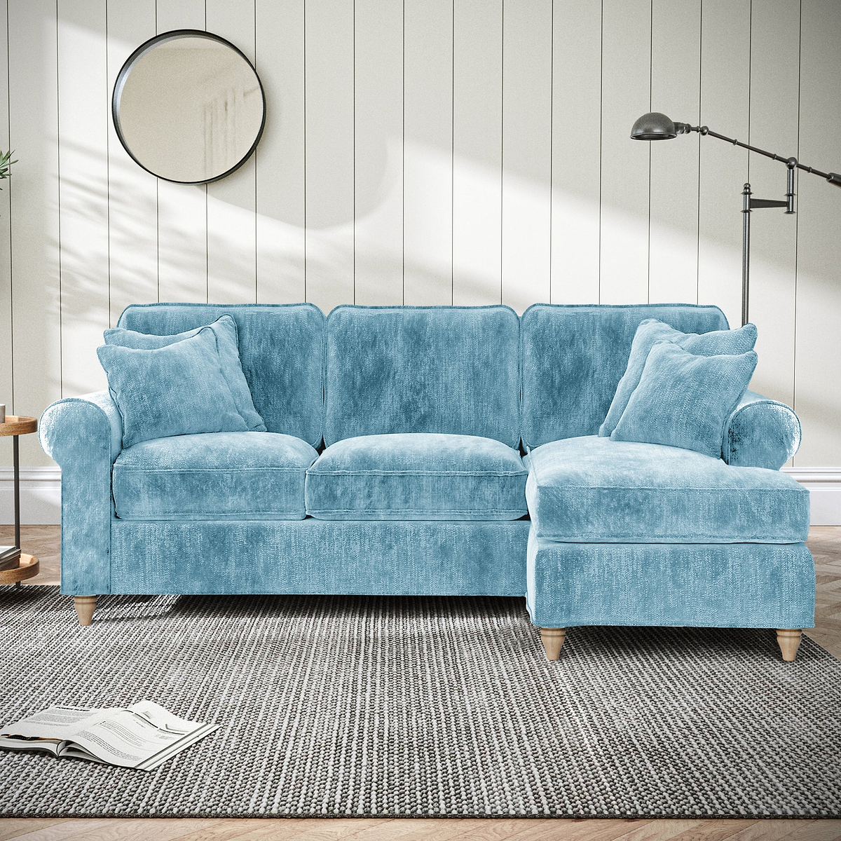 Archie Chaise Sofa RH Lagoon from Roseland Furniture
