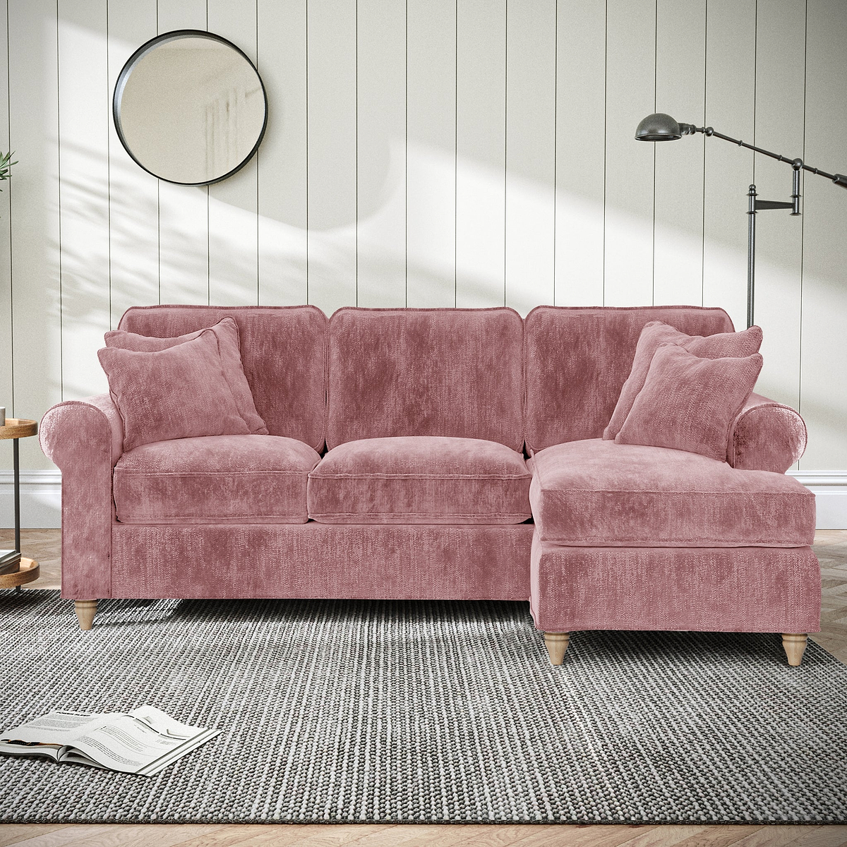 Archie Chaise Sofa RH Blush from Roseland Furniture