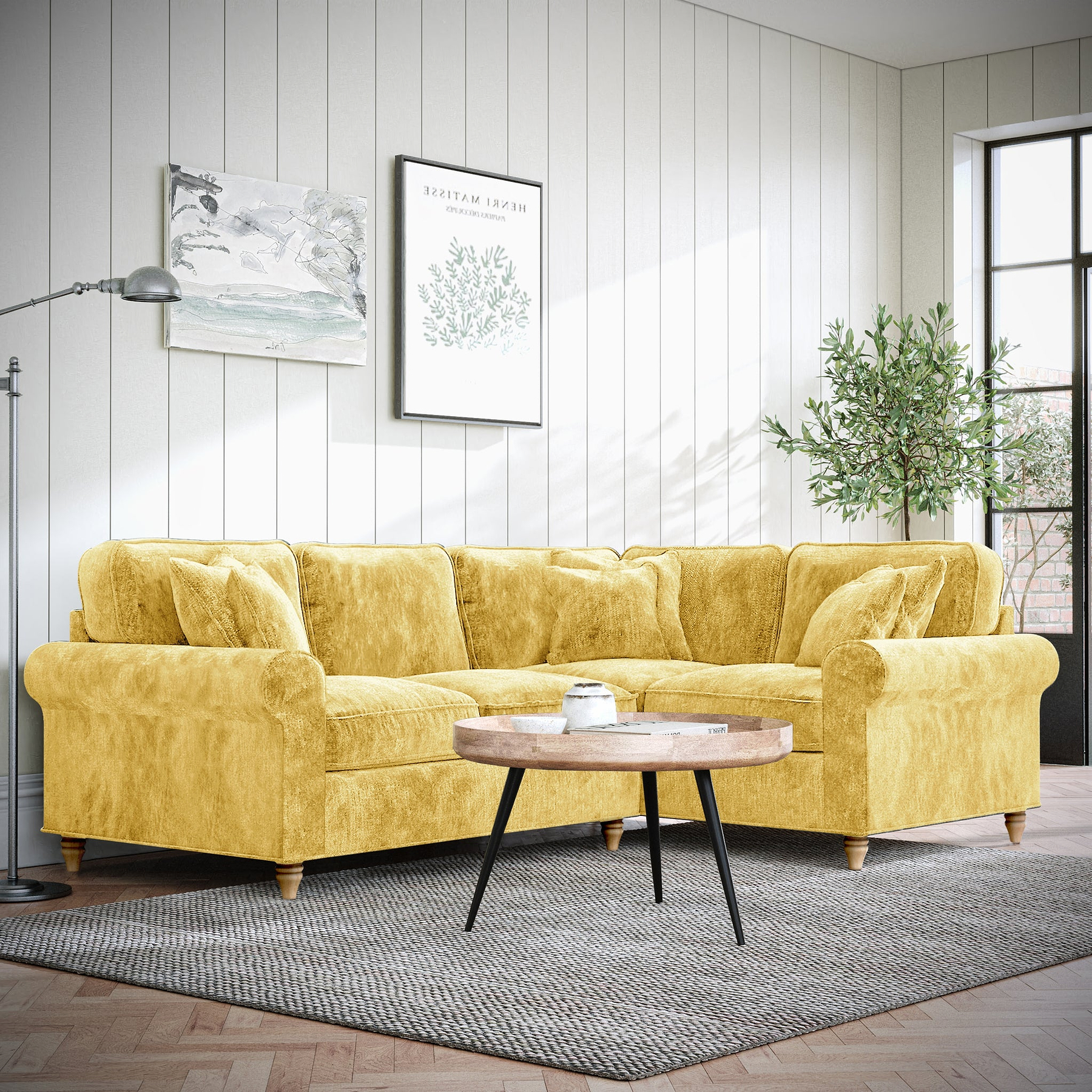 Archie Corner Sofa RH Gold from Roseland Furniture