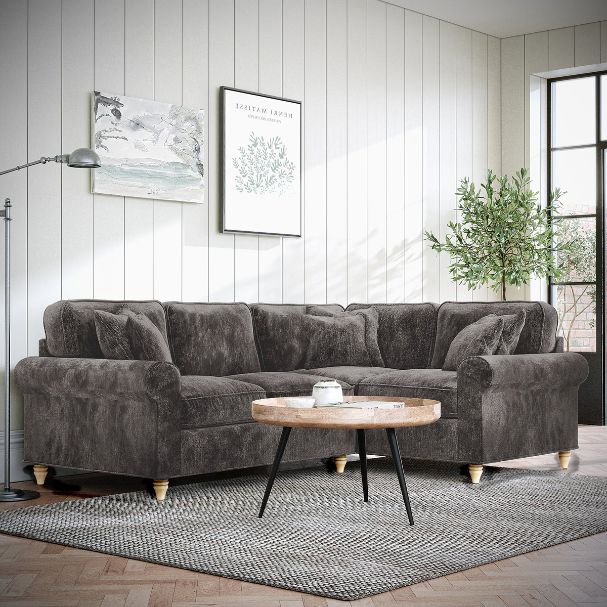 Archie Corner Sofa RH Espresso from Roseland Furniture