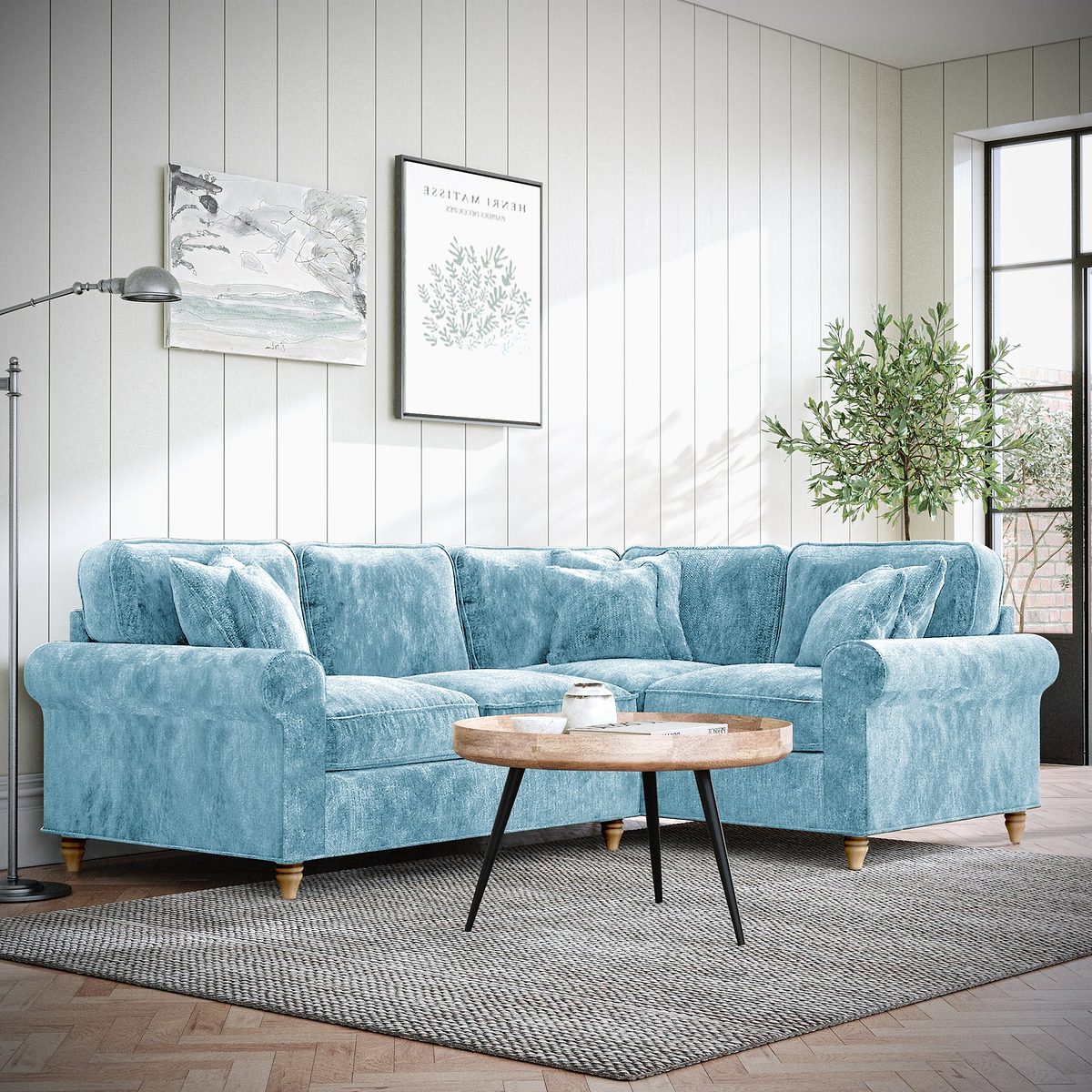 Archie Corner Sofa RH Lagoon from Roseland Furniture