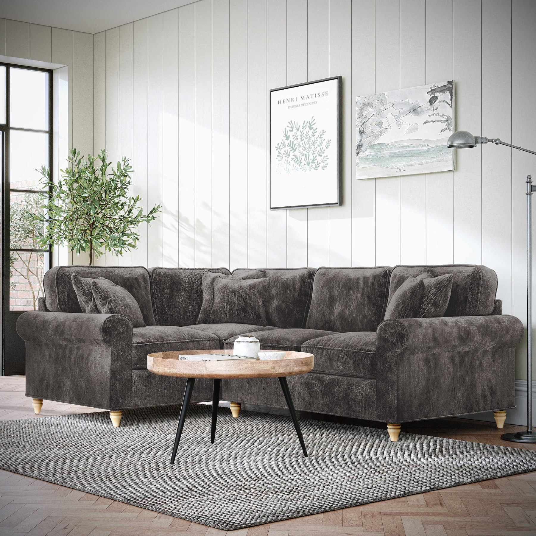 Archie Corner Sofa LH Espresso from Roseland Furniture