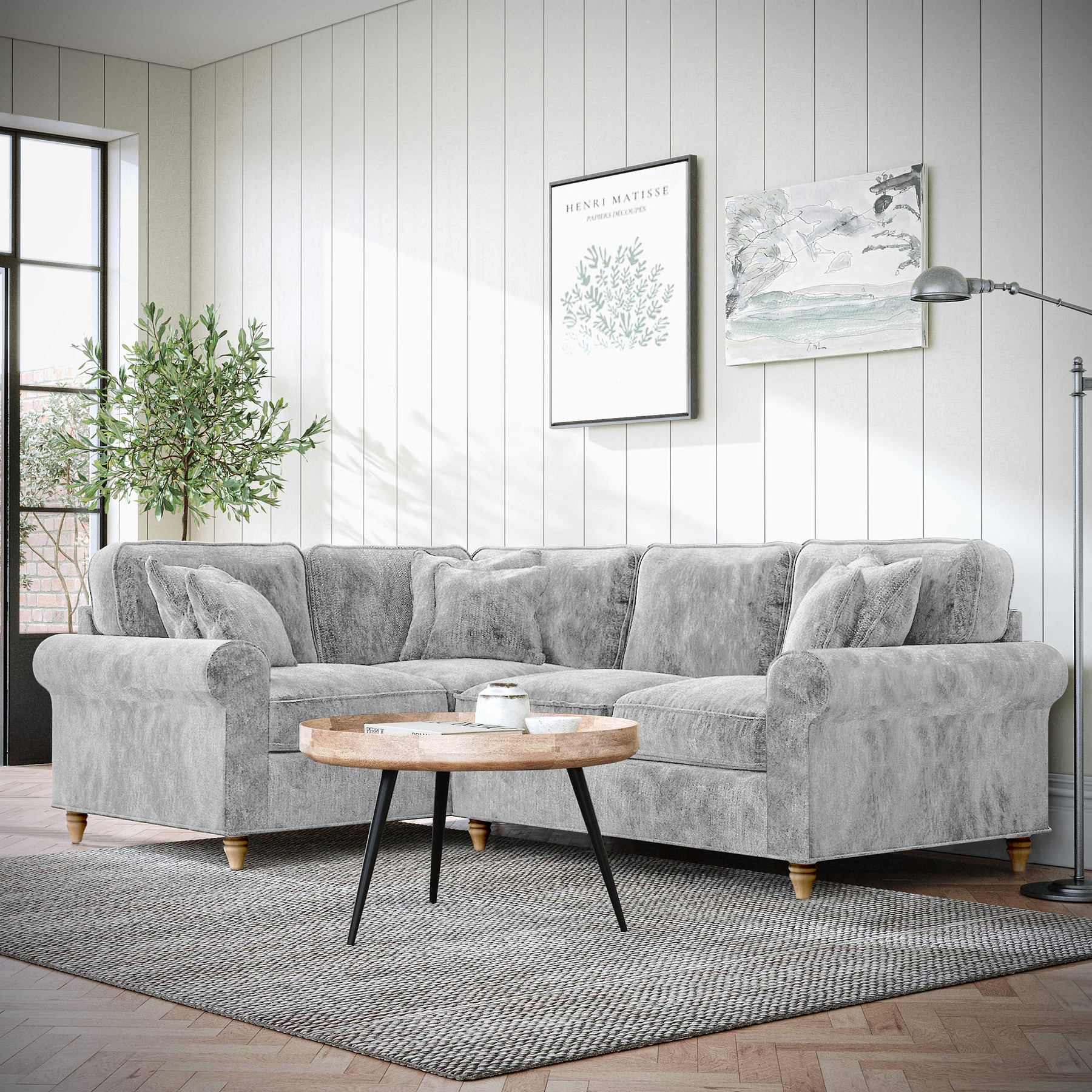 Archie Corner Sofa LH Ice from Roseland Furniture