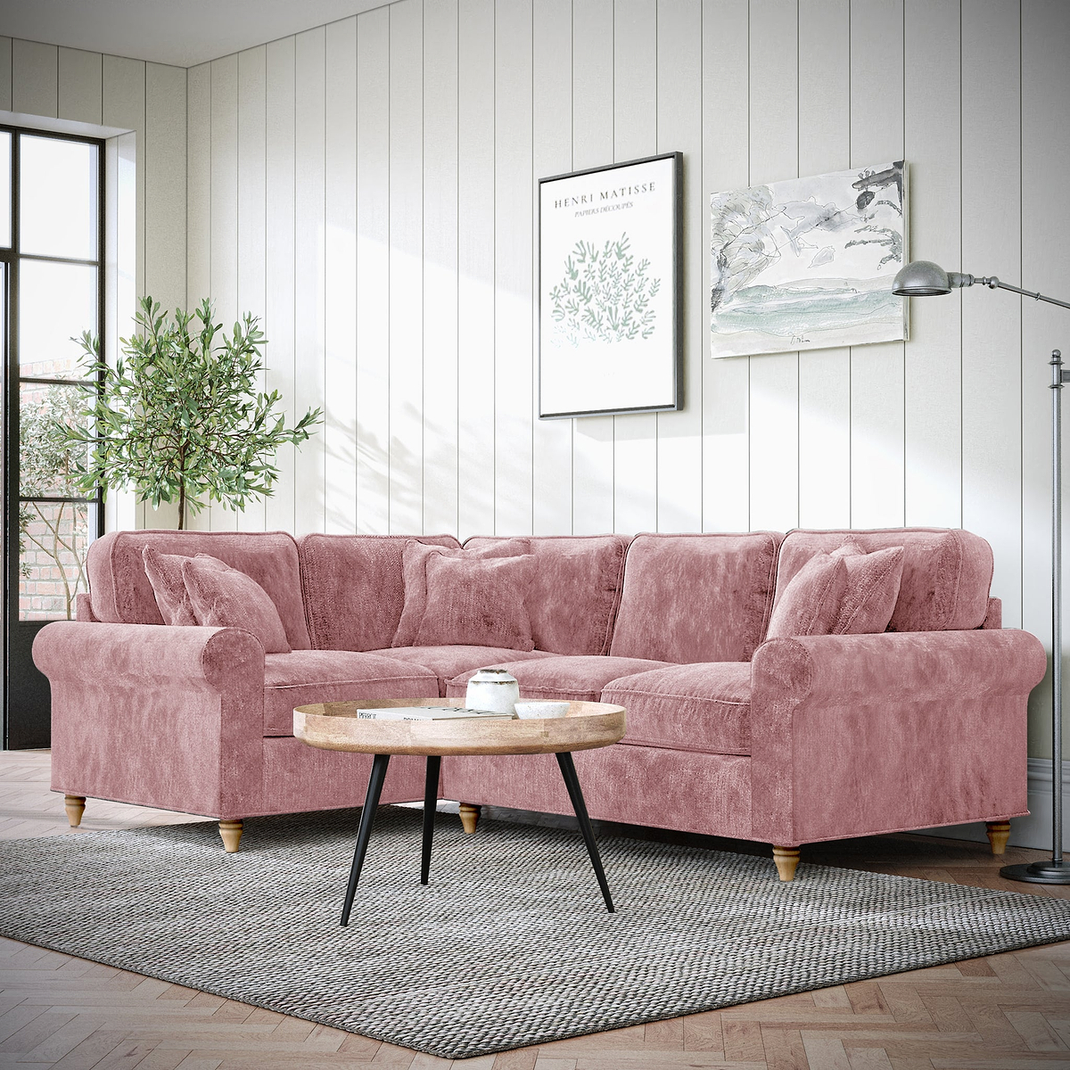 Archie Corner Sofa LH Blush from Roseland Furniture