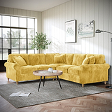Archie Large Corner Sofa Gold from Roseland Furniture