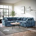 Archie Large Corner Sofa Navy from Roseland Furniture