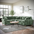 Archie Large Corner Sofa Moss Green from Roseland Furniture