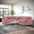 Archie Large Corner Sofa Blush from Roseland Furniture