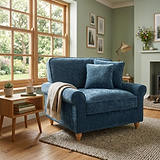 Archie Navy Snuggle Chair from Roseland Furniture