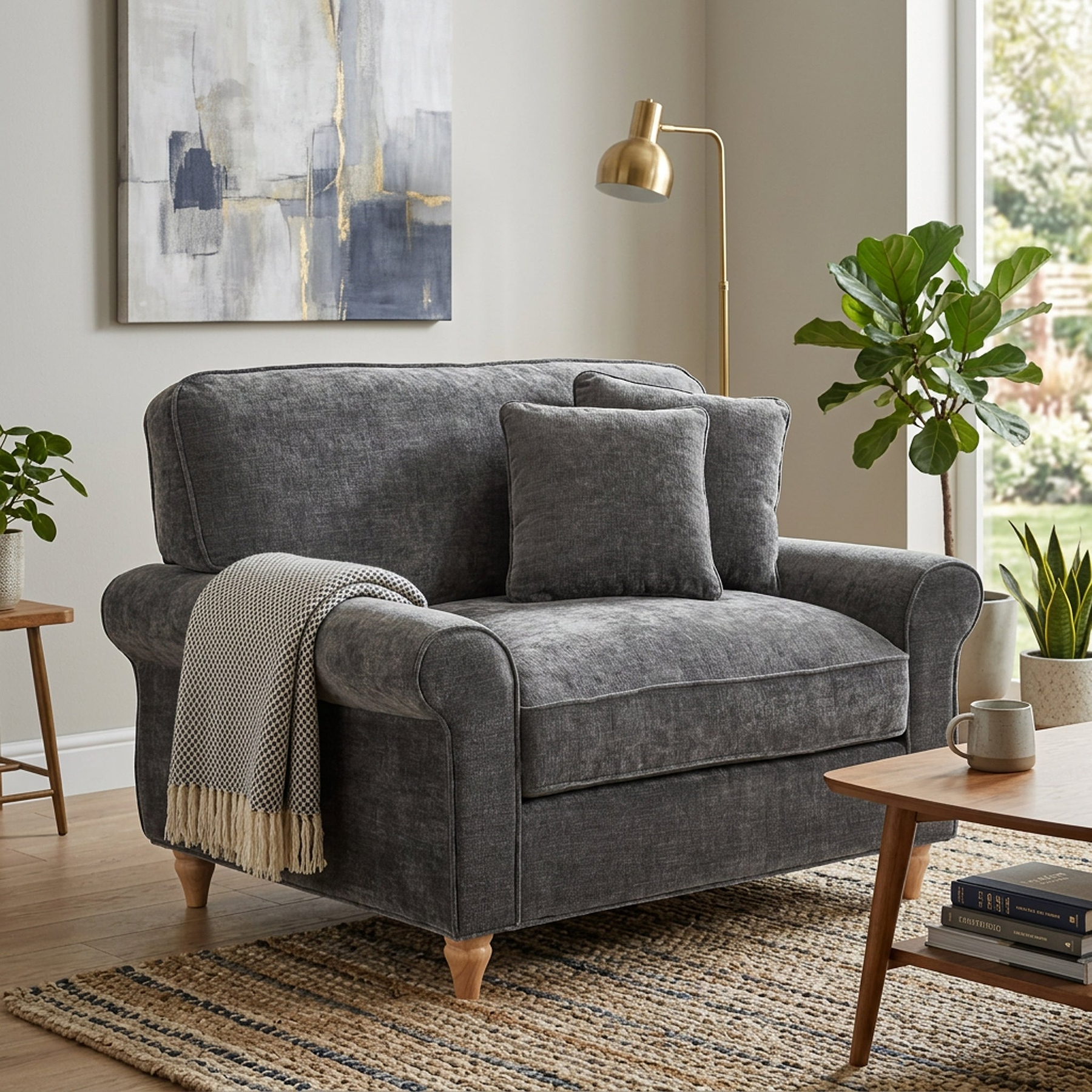 Archie Charcoal Snuggle Chair from Roseland Furniture
