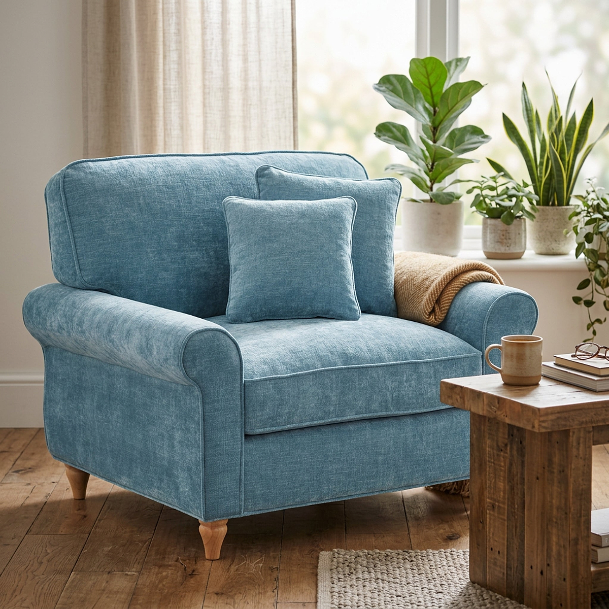 Archie Lagoon Snuggle Chair from Roseland Furniture