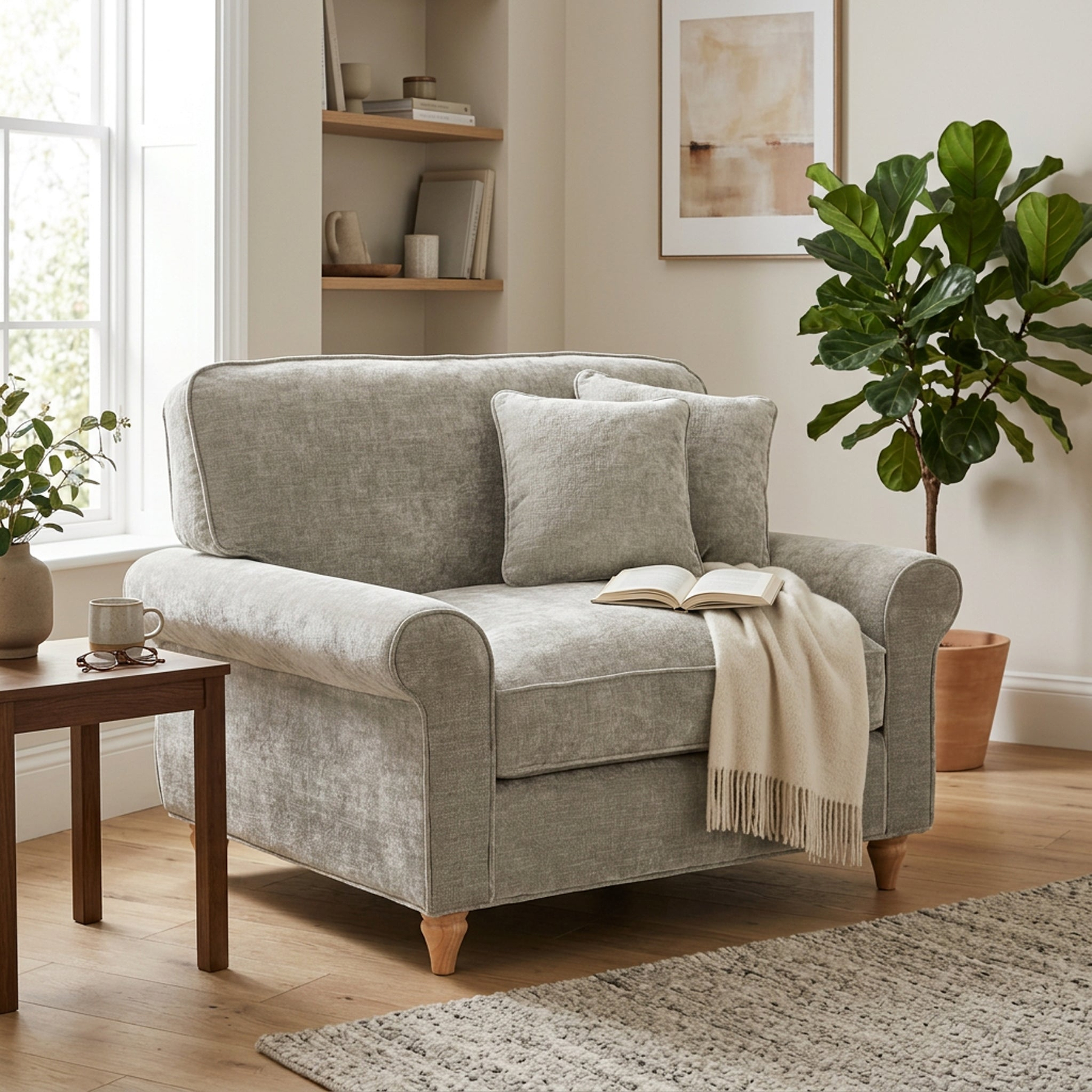 Archie Mink Snuggle Chair from Roseland Furniture
