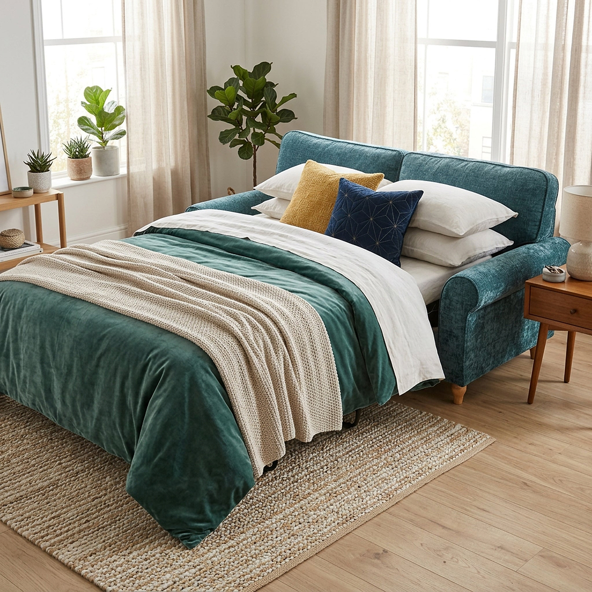 Archie Sofa Bed Emerald from Roseland Furniture