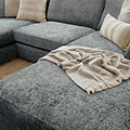Rumi Navy Blue U Shaped Sofa from Roseland Furniture