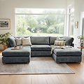 Rumi Navy Blue U Shaped Sofa from Roseland Furniture