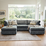 Rumi Navy Blue U Shaped Sofa from Roseland Furniture