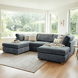 Rumi Navy Blue U Shaped Sofa from Roseland Furniture