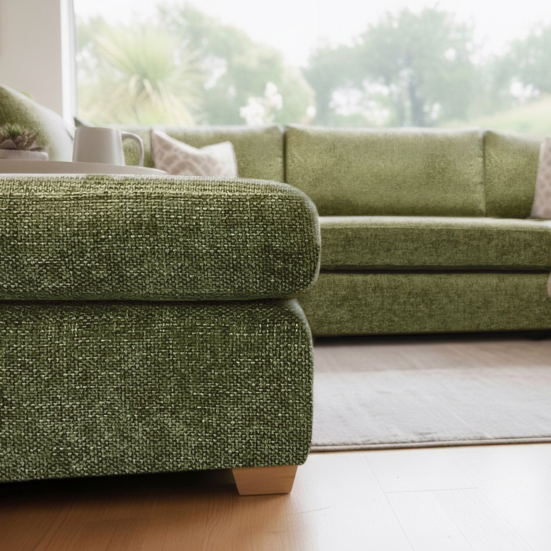 Rumi Olive U Shaped Sofa from Roseland Furniture