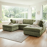 Rumi Olive U Shaped Sofa from Roseland Furniture