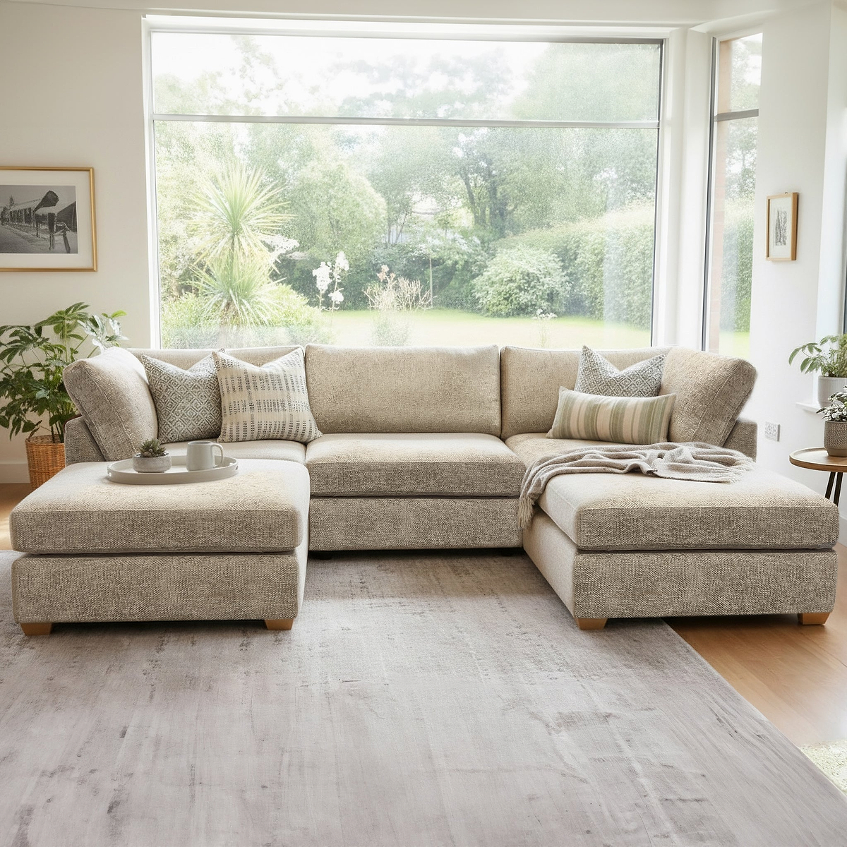 Rumi Stone U Shaped Sofa from Roseland Furniture