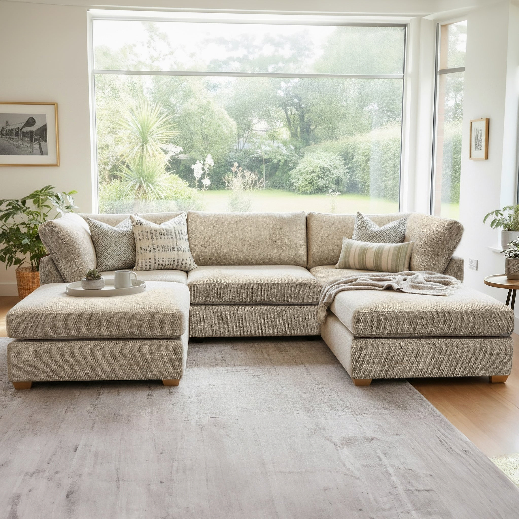 Rumi Stone U Shaped Sofa from Roseland Furniture