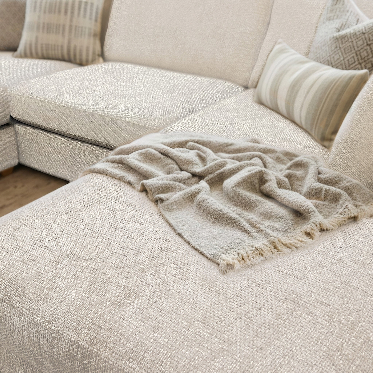 Rumi Cream U Shaped Sofa from Roseland Furniture