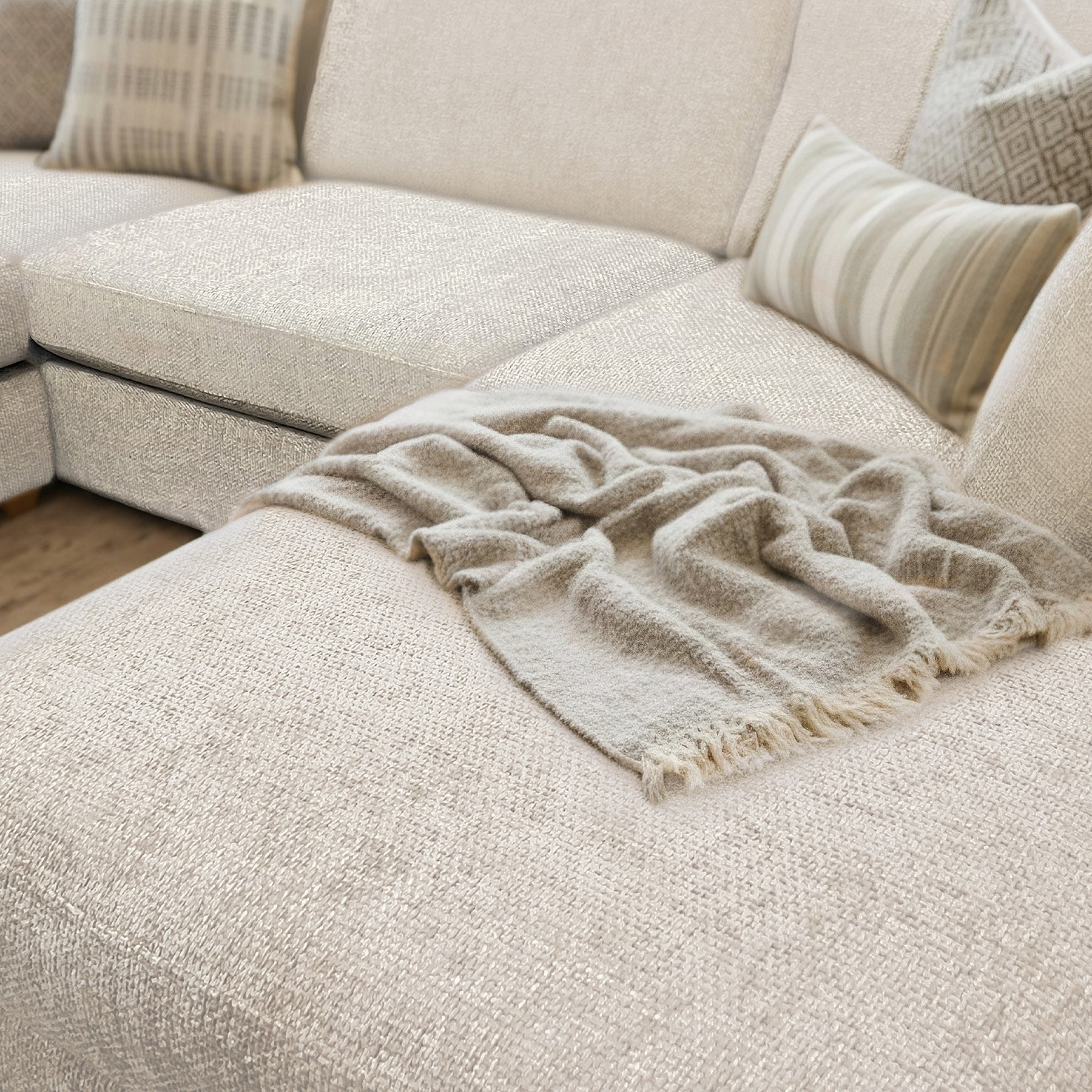 Rumi Cream U Shaped Sofa from Roseland Furniture