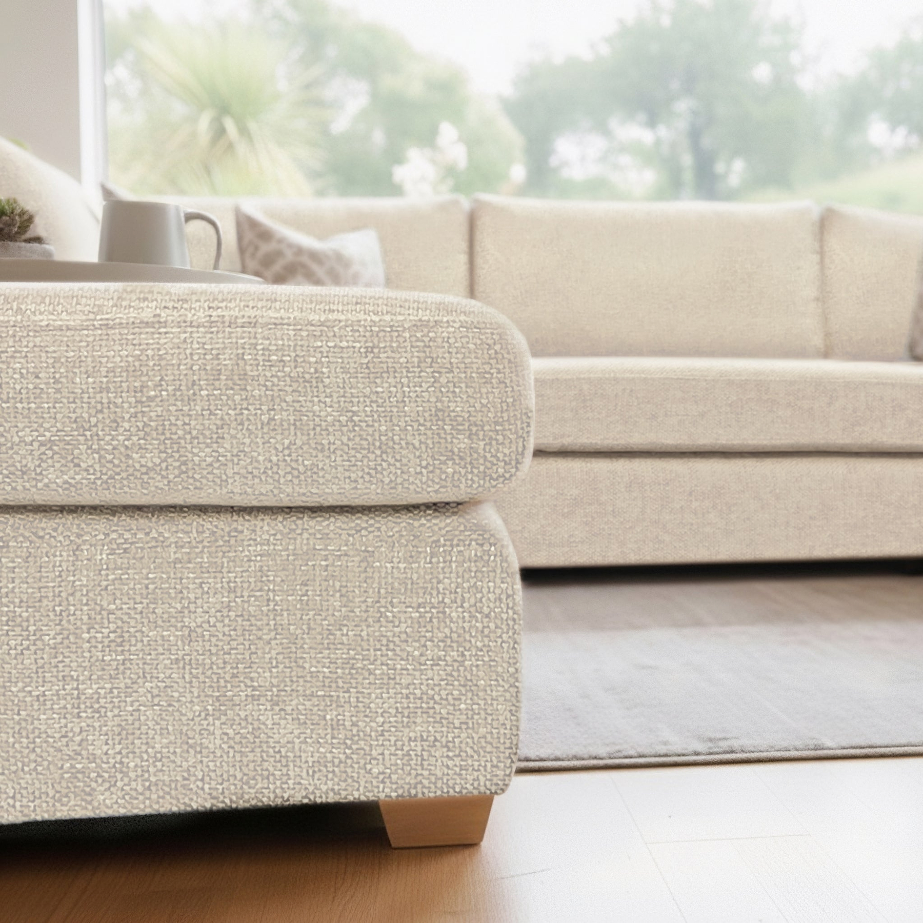 Rumi Cream U Shaped Sofa from Roseland Furniture