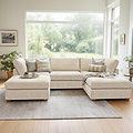 Rumi Cream U Shaped Sofa from Roseland Furniture