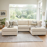 Rumi Cream U Shaped Sofa from Roseland Furniture