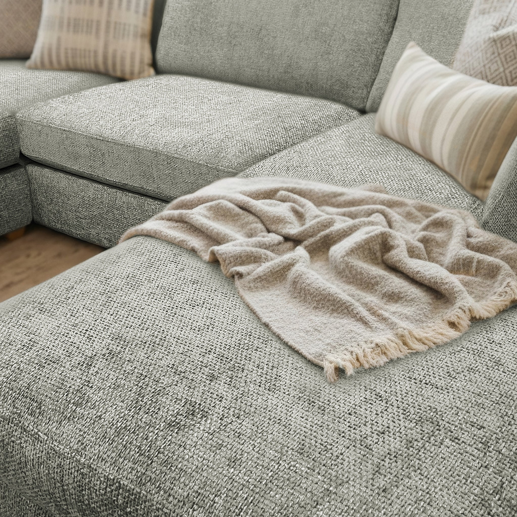 Rumi Pewter U Shaped Sofa from Roseland Furniture