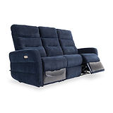 Dalton Navy Blue Fabric Electric Reclining 3 Seater Couch