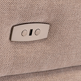 A light switch mounted on a textured beige wall is set in the off position.