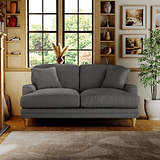 Bampton 2 Seater Sofa Charcoal Oak Feet from Roseland Furniture