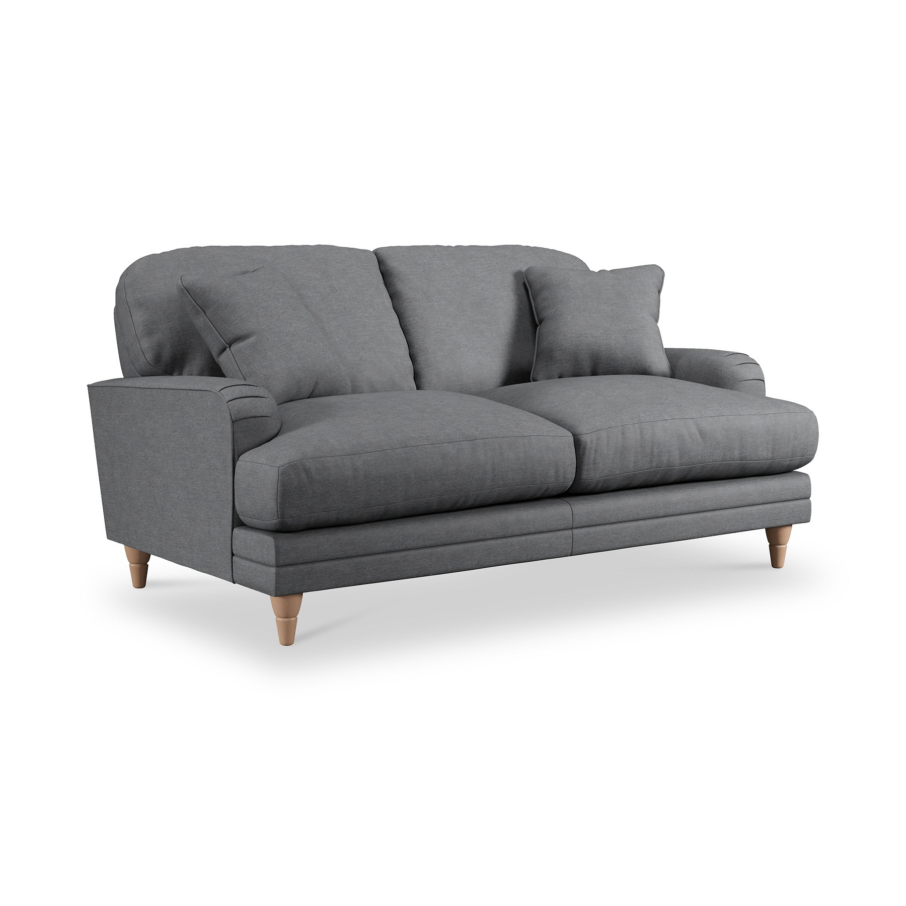 Bampton 2 Seater Sofa Granite Oak Feet from Roseland Furniture