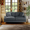 Bampton 2 Seater Sofa Granite Oak Feet from Roseland Furniture