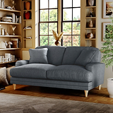 Bampton 2 Seater Sofa Granite Oak Feet from Roseland Furniture