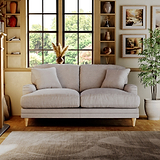 Bampton 2 Seater Sofa Silver Oak Feet from Roseland Furniture
