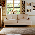 Bampton 3 Seater Sofa Cream Oak Feet from Roseland Furniture
