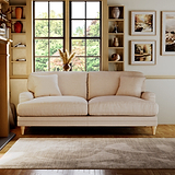 Bampton 3 Seater Sofa Cream Oak Feet from Roseland Furniture